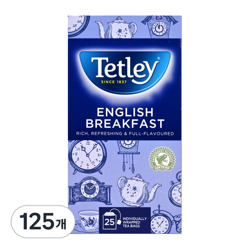 테틀리 잉글리쉬 브렉퍼스트 티백, 2g, 25개입, 5개