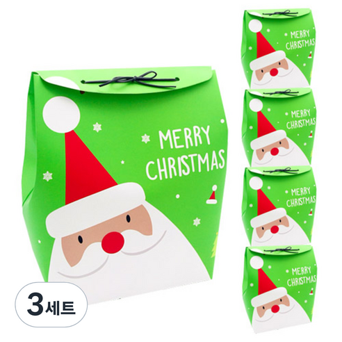 도나앤데코 크리스마스 산타 선물백 대 5p + 끈 5p 세트, 초록, 3세트