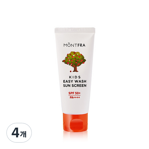 몽프라 키즈 이지워시 선크림 스윗메모리 SPF 50+ + PA++++, 4개, 60ml
