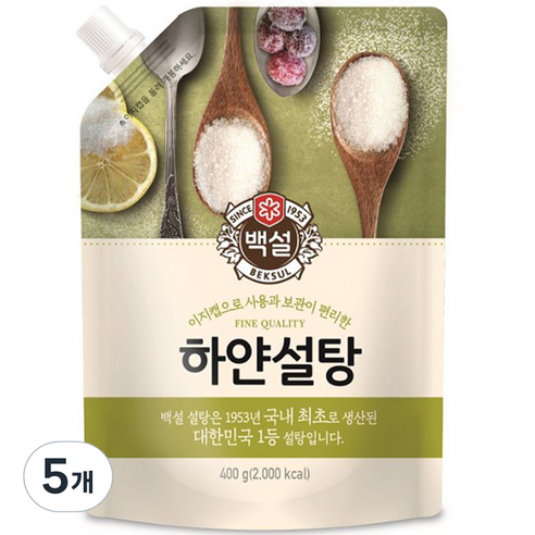 백설 하얀설탕, 400g, 5개