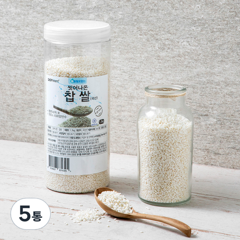 씻어나온 찹쌀, 1.3kg, 5통