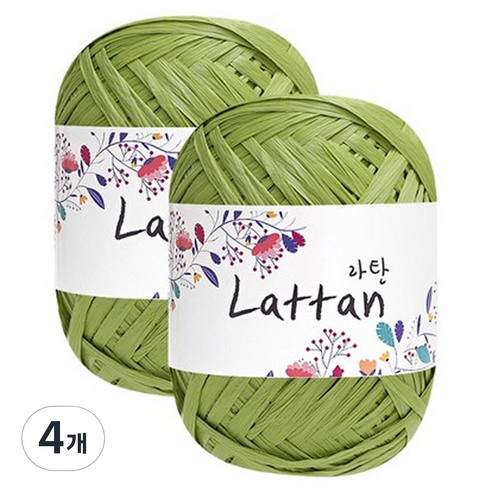 yarna 라탄 2볼 라피아실 40g, 25번(무광), 4개