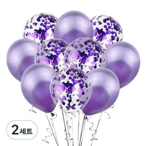 그래다다 파티 장식 풍선 10p 세트, 퍼플, 2세트