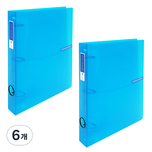 에코청운 투명 칼라칩 3공 D링 바인더 3cm A4, 파랑, 6개