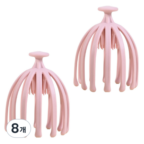 해피위더스 핸디 두피 지압 마사지기, 8개, 핑크