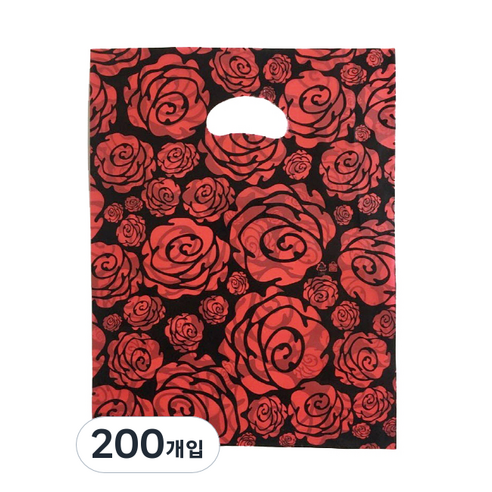 팩스타 펀칭 비닐 포장봉투 가로 25cm x 세로 35cm PE25, 장미, 200개입