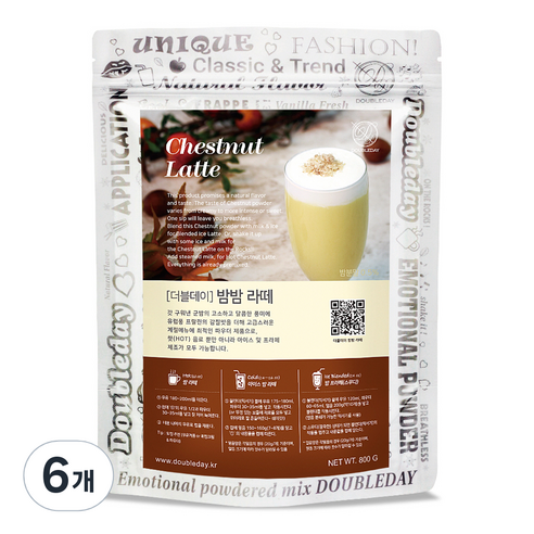 더블데이 밤밤 라떼 파우더, 800g, 1개입, 6개