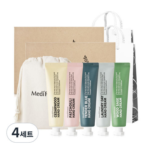 메디플라워 델리카 핸드크림 5종 세트 프레쉬플로랄우디머스크향 + 아로마틱플로랄우디향 + 씨솔트우디향 + 프레쉬플로랄알데하이딕머스크향 + 그린플로랄우디향, 300g, 4세트