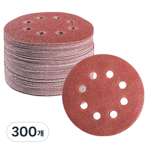 OON 8홀 밸크로 그라인더 원형사포 400방 125mm, 300개