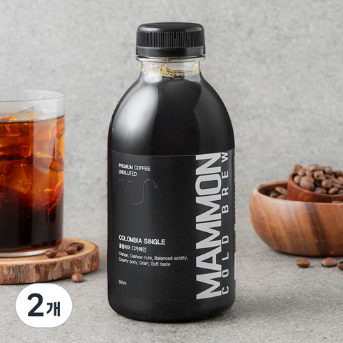 훔볼트 콜롬비아산 마몬 디카페인 콜드브루 커피원액, 2개, 500ml