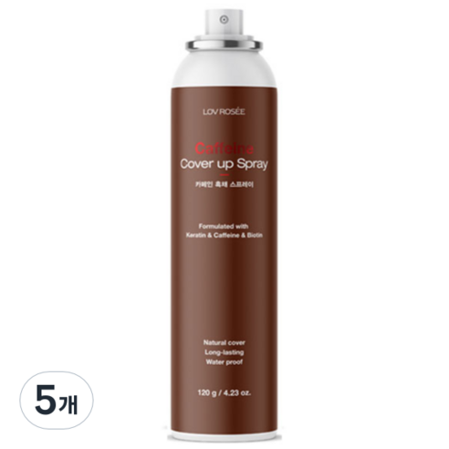 로브로제 카페인 흑채 스프레이 120g, 자연갈색, 5개