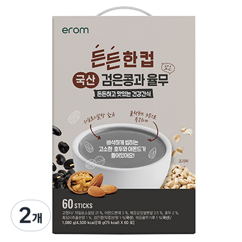 이롬 든든한컵 검은콩과 율무, 18g, 60개입, 2개