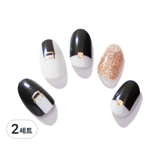 엔젤리 프리미엄 젤 네일 아트 스티커 세트, 2세트, 파라오블랙
