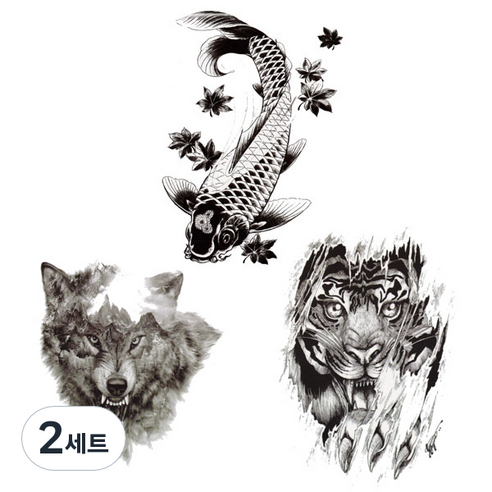 대형 타투스티커 3종세트, HB-790, HB-845, HB-851, 2세트