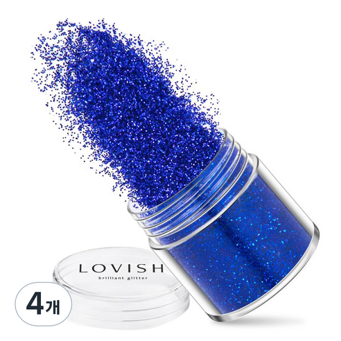 러비쉬 프리미엄 네일 글리터 10g, LVS-018 스피넬블루, 4개