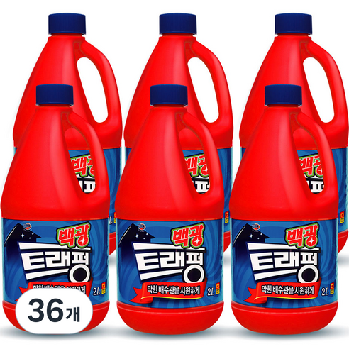 백광 트래펑 배수구 세정제, 2L, 36개