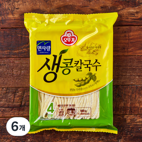 오뚜기 생콩칼국수면 4인, 600g, 6개