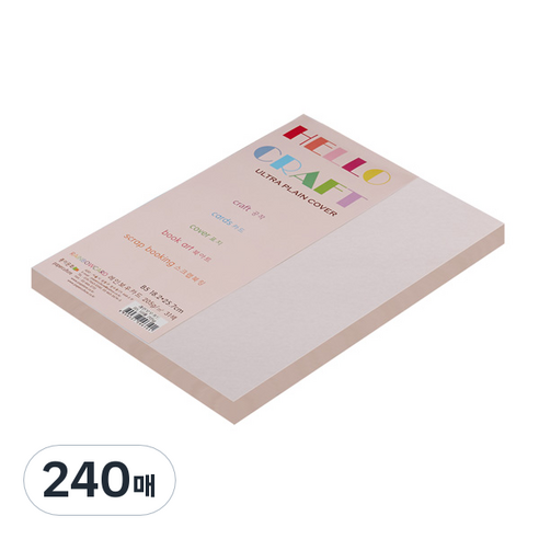 종이문화 친환경색지 레인보우카드 No.22 라이트핑크, B5, 240매