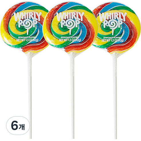 휘리팝 레인보우 롤리팝, 42g, 6개