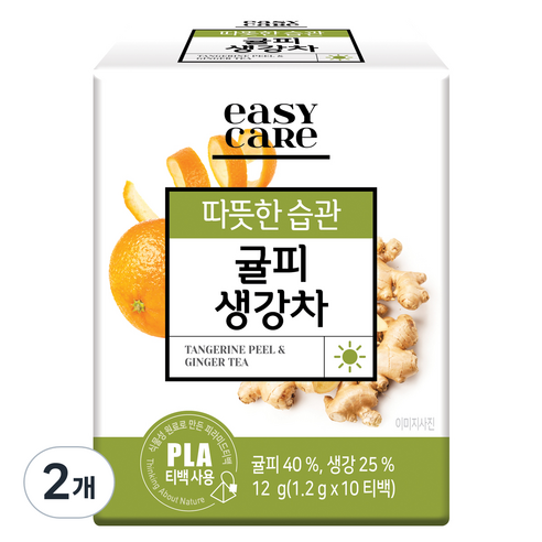 녹차원 이지케어 귤피생강차, 1.2g, 10개입, 2개