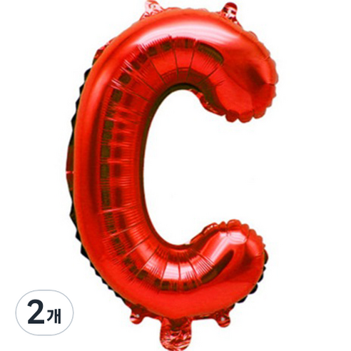 팡파티 레터링 알파벳 풍선 C 40cm, 레드, 2개