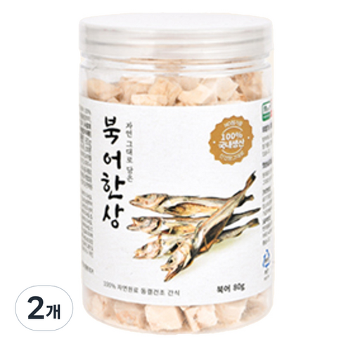 올치 강아지 고양이 동결건조 간식 한상 BF6702, 북어맛, 80g, 2개