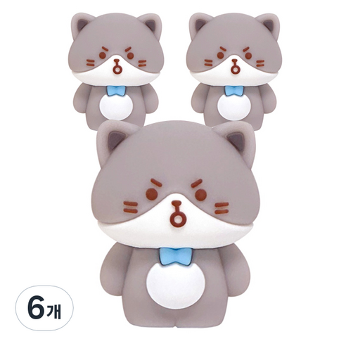 iiGEN 고양이 연필깎이, 회색, 6개