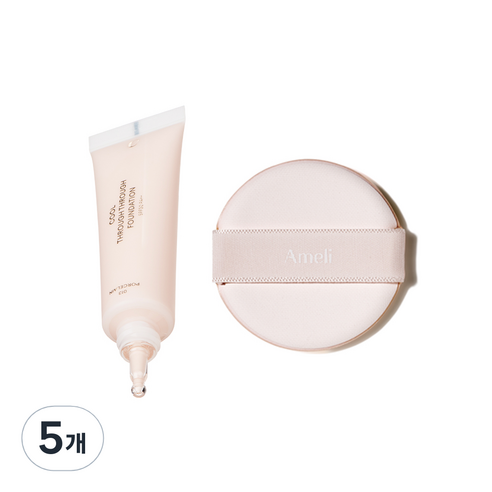 쿨쓰루쓰루 파운데이션 30ml + 말랑퍼프, 013 포세린, 5개
