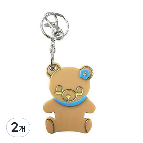 라테스트 레트로 곰돌이 미니거울, 베이지, 2개
