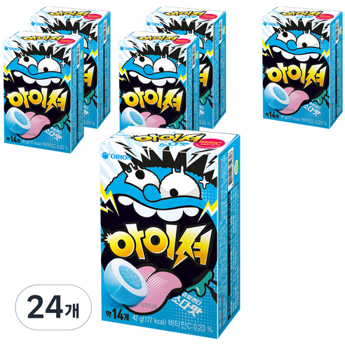 오리온 아이셔캔디 소다맛, 42g, 24개