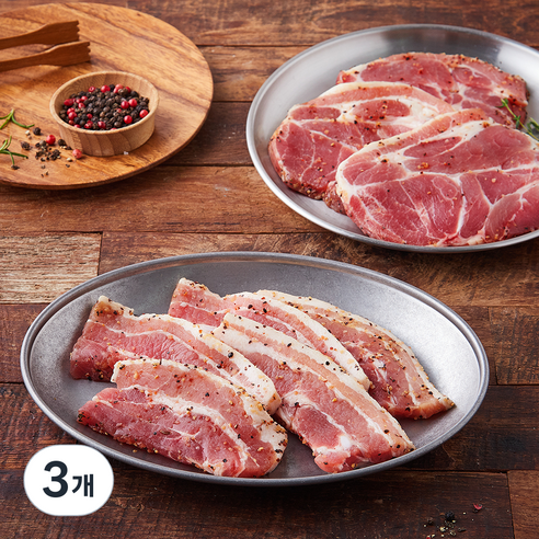 홈클로 시즈닝 삼겹목심더블팩 (냉장), 3개, 600g