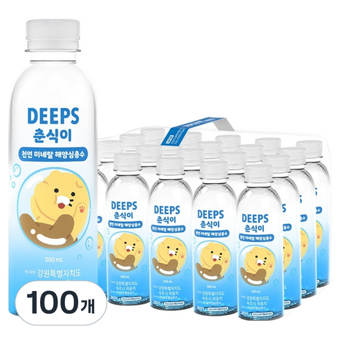 DEEPS 춘식이 천연 미네랄 해양심층수, 100개, 300ml