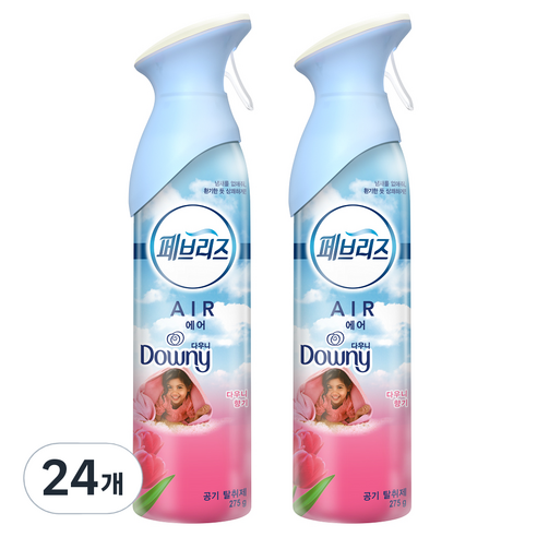 페브리즈 에어 공기탈취제 다우니향, 275g, 24개