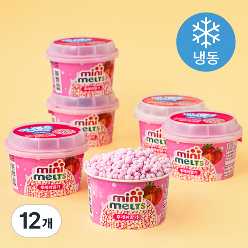 미니멜츠 후레쉬딸기 구슬아이스크림 (냉동), 50g, 6개입, 2개