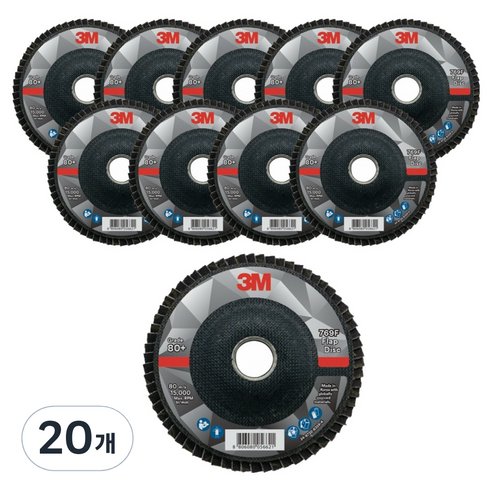 쓰리엠 큐비트론2 플랩 디스크 그라인더용 날개 페파 80방 100mm, 20개