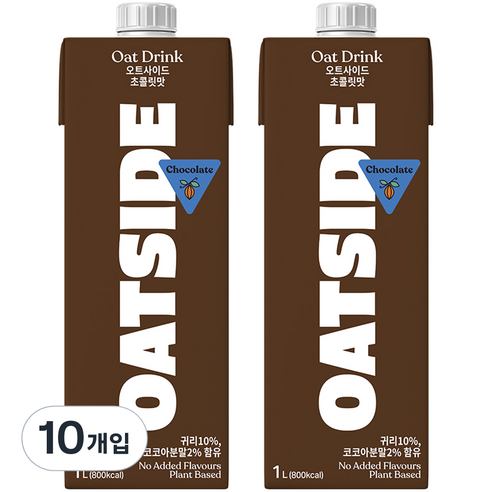 오트사이드 귀리음료 초콜릿맛, 1L, 10개