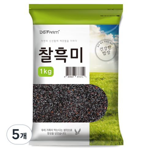 건강한밥상 국산 찰흑미, 1kg, 5개