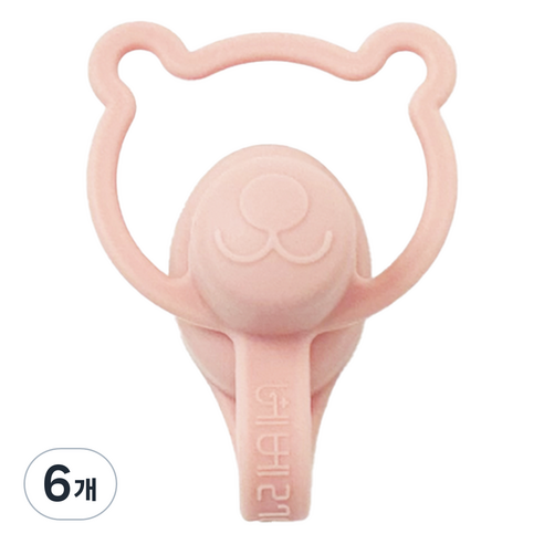 베베2781 유아용 이유식 파우치 흘림방지 토퍼, 100ml, 6개, C 3 핑크