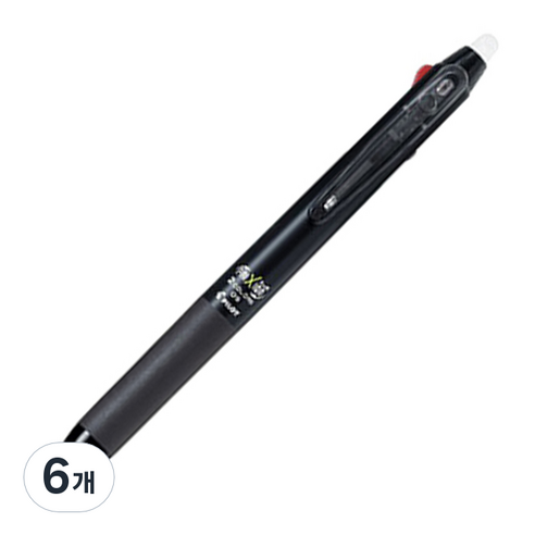 파이롯트 프릭션볼 2색 볼펜 0.5mm, 블랙, 6개