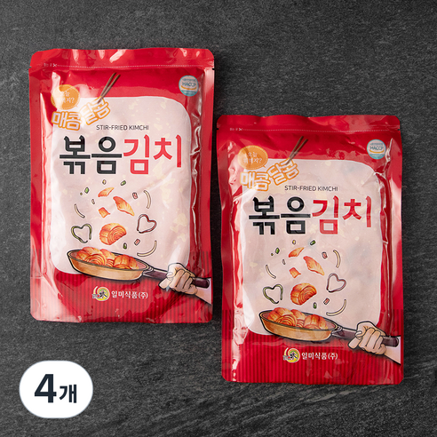 일미식품 매콤달콤 미니 볶음김치, 1kg, 4개