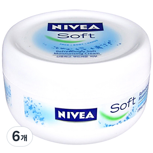 니베아 소프트 리프레싱 모이스처라이징 크림, 200ml, 6개