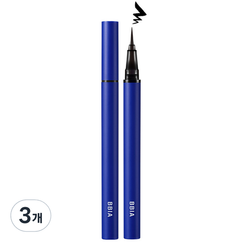 삐아 네버 다이 브러쉬 아이라이너 0.4g, 01 매트 블랙, 3개
