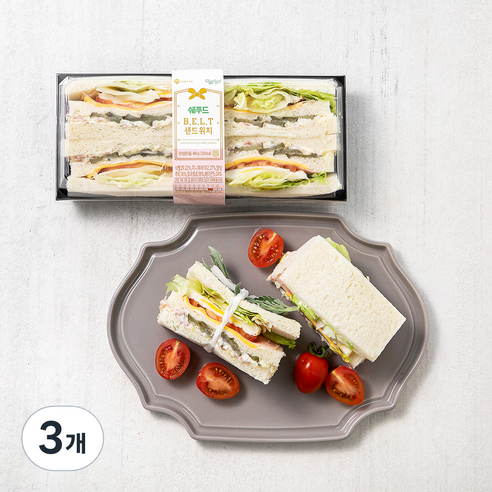 쉐푸드 BELT(베이컨 에그 양상추 토마토) 샌드위치, 488g, 3개