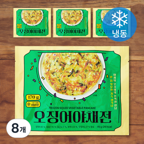 오징어 야채전 (냉동), 170g, 8개