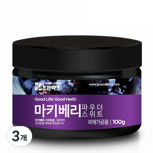 조은약초 마키베리 파우더 스위트, 3개, 100g
