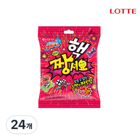 롯데제과 핵짱셔요 후르츠 젤리, 51g, 24개
