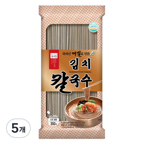 봉평촌 메밀 김치 칼국수, 350g, 5개