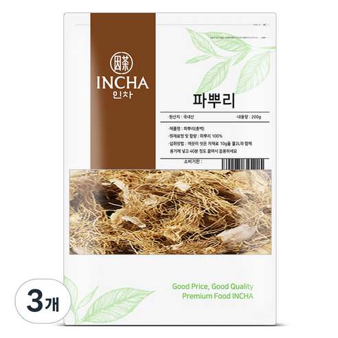 인차 파뿌리 차, 200g, 3개