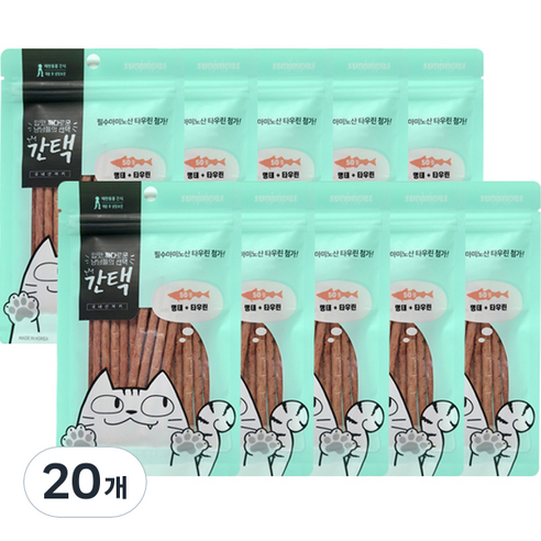 간택 고양이 져키 50g, 명태 + 타우린 혼합맛, 20개