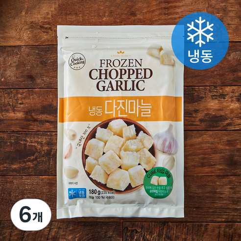 퀵쿠킹 웰팜 다진마늘 (냉동), 180g, 6개